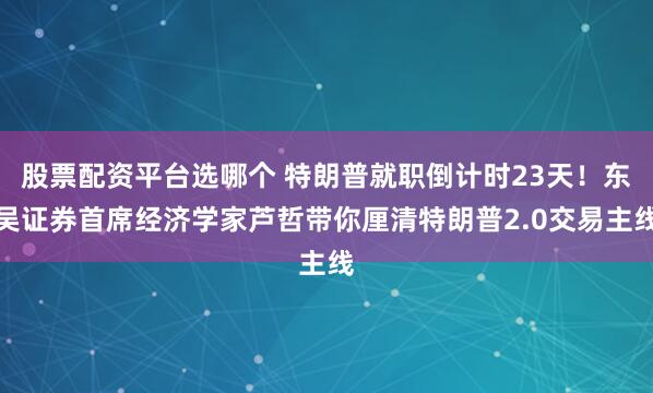 股票配资平台选哪个 特朗普就职倒计时23天！东吴证券首席经济学家芦哲带你厘清特朗普2.0交易主线