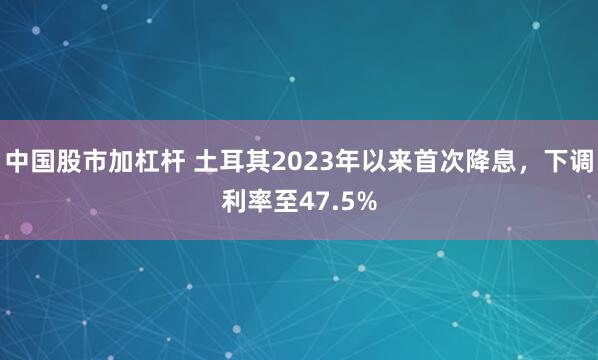 中国股市加杠杆 土耳其2023年以来首次降息，下调利率至47.5%